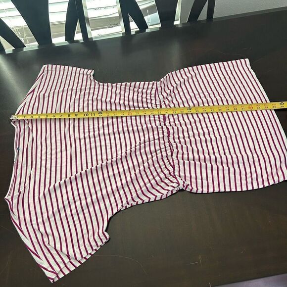 Cabana Life White Pink Striped Elastic Waist Rayon Spandex Mini Dress Women’s XL - Picture 12 of 14